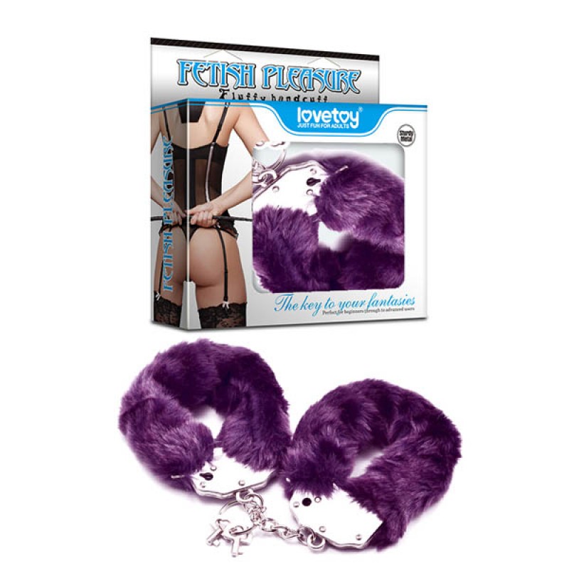 Fetish Pleasure Fluffy Hand Cuffs - Purple